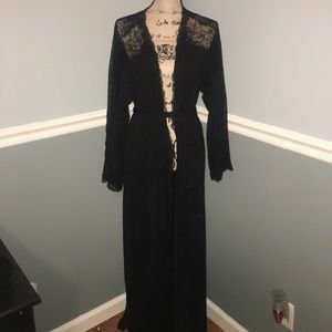 Black with lace robe **NWOT**